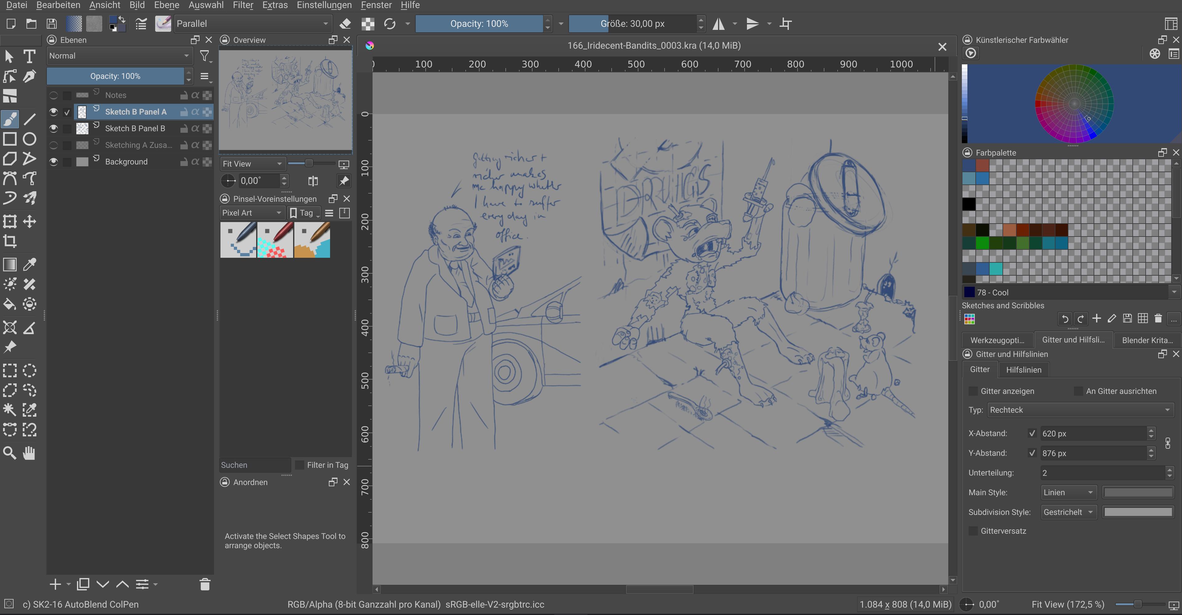 Eine Comic Illustration in Krita